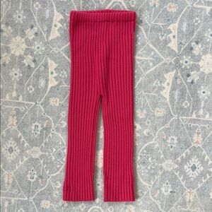 Ella’s Wool Cozy Kids Ribbed Leggings - Pink